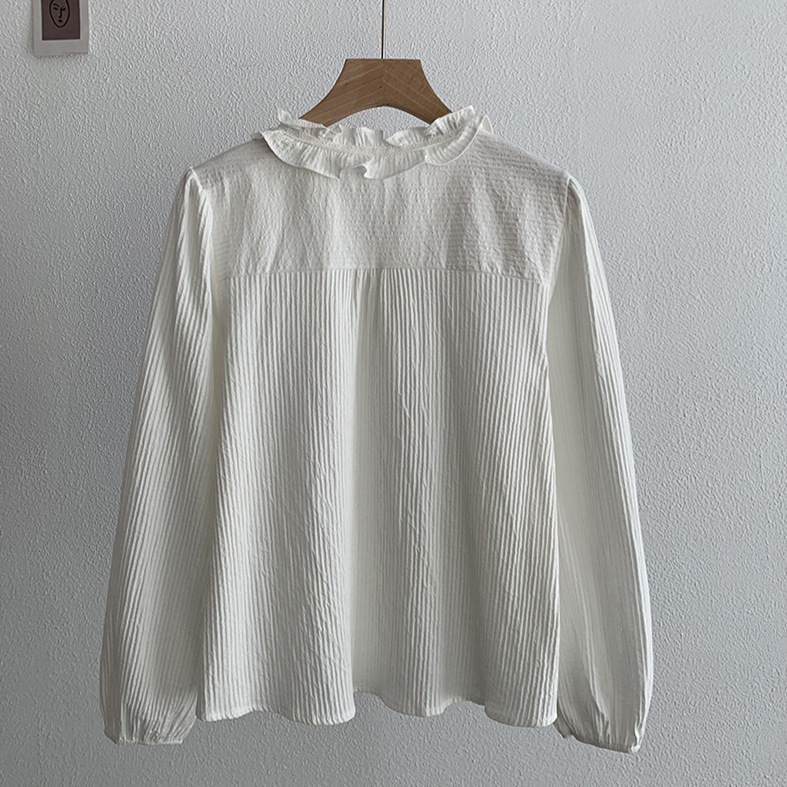 Elegant Lace Collar Bow Shirt