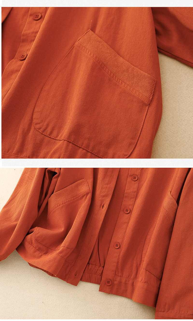 Simple Convenient Big Pockets Solid Color Coat