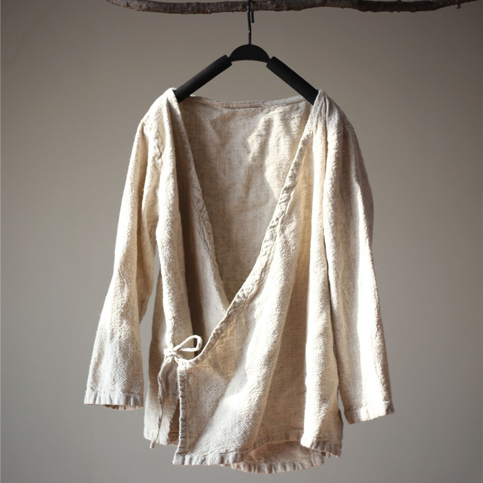 Versatile Retro Linen Long Coat