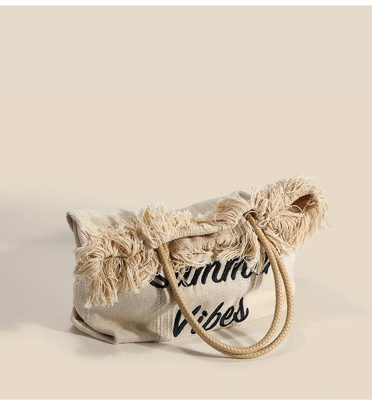 Fashion Simple Tassel Large Capacity Shoulder Bag