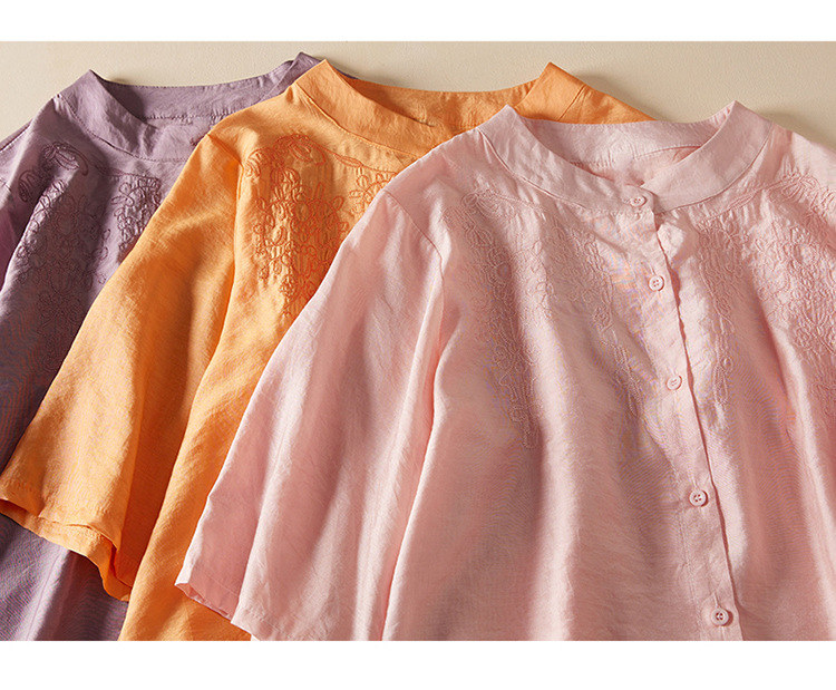 Chic Flowers Embroidery Loose Shirt