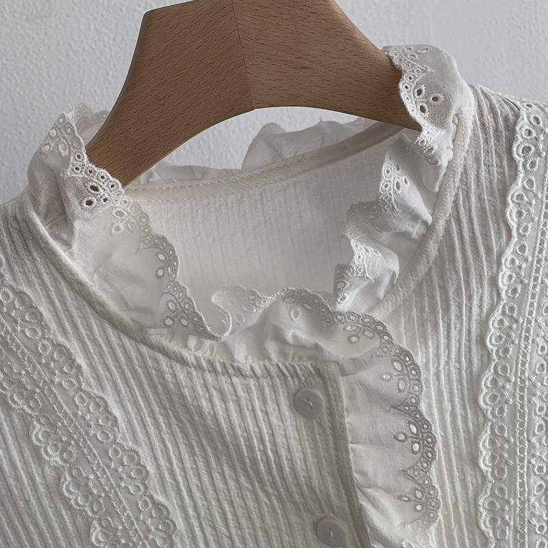 Classical Lace Long -sleeved Shirt