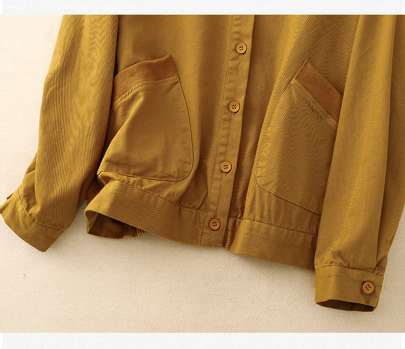 Simple Convenient Big Pockets Solid Color Coat