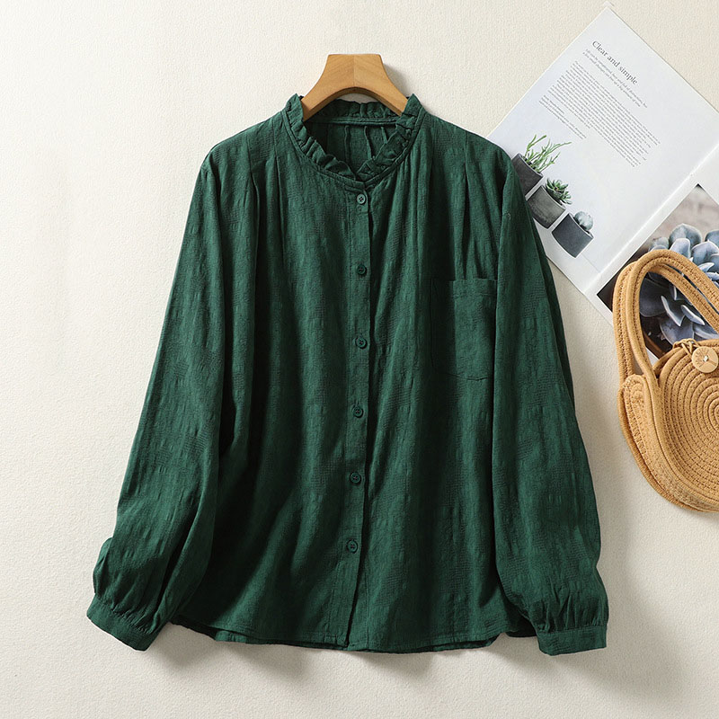 Elegant Retro Lace Long -sleeved Shirt