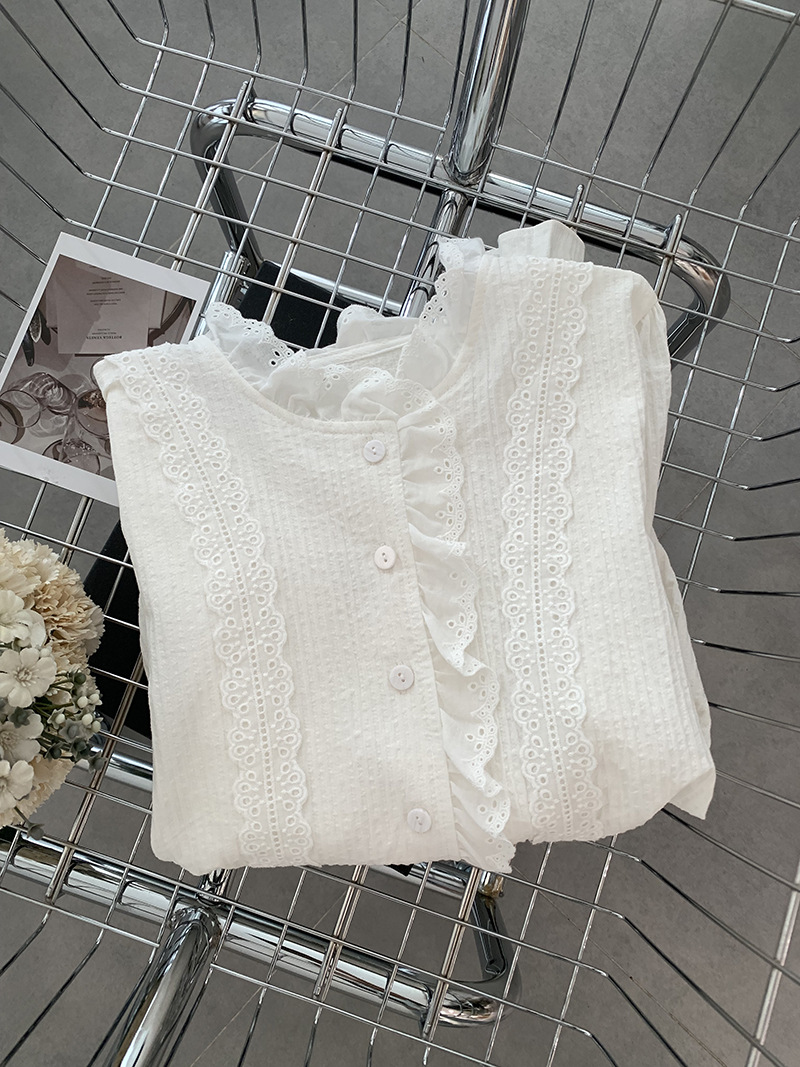 Classical Lace Long -sleeved Shirt