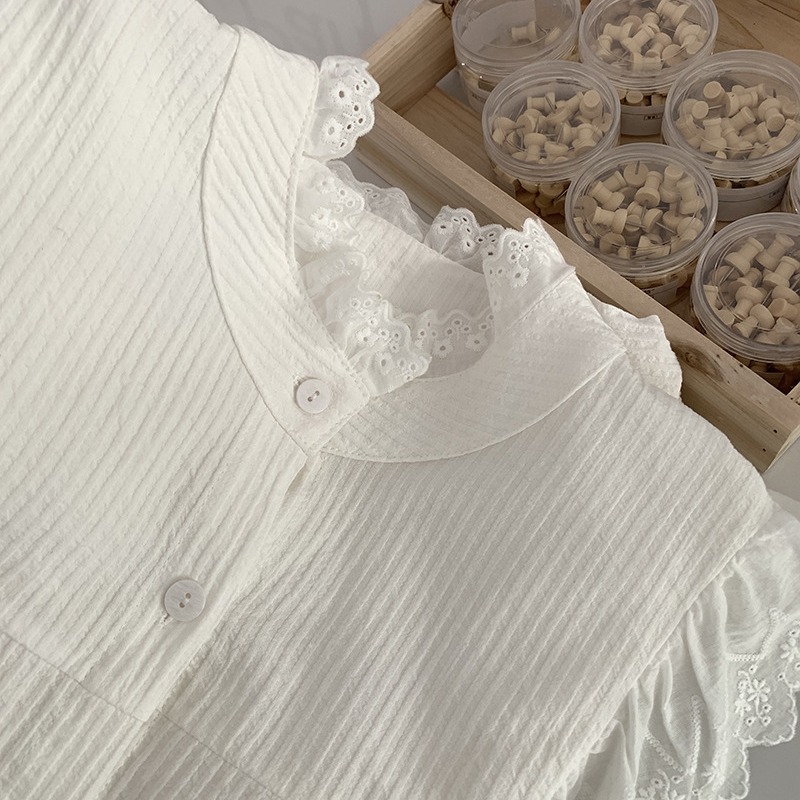 Elegant Classic Lace Long -sleeved Shirt