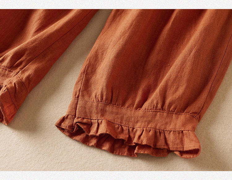 Retro Solid Color Lace Harem Trousers