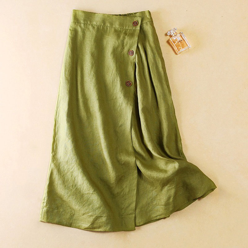 Versatile Artistic Sense Solid Color Skirt