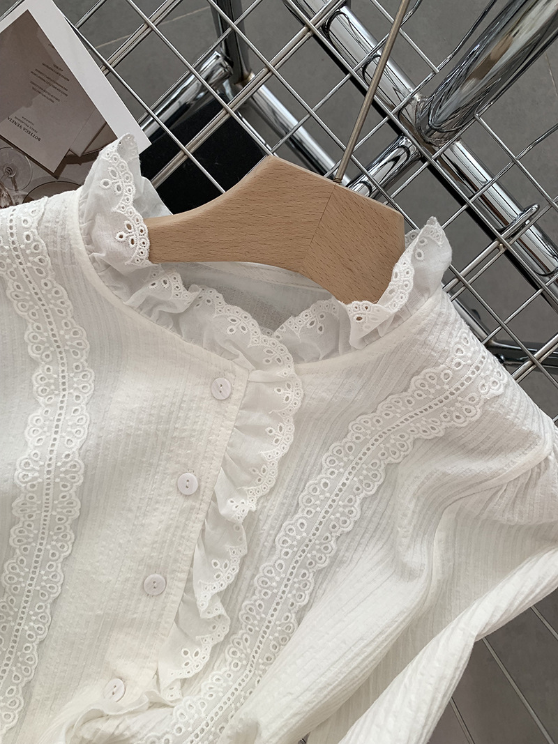 Classical Lace Long -sleeved Shirt