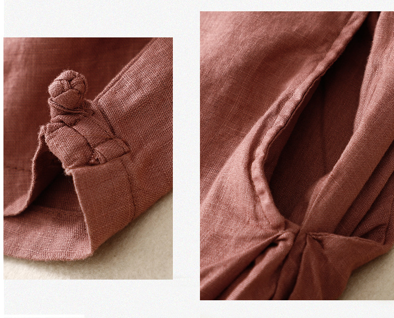 Artistic elastic waist cotton and linen bloomers