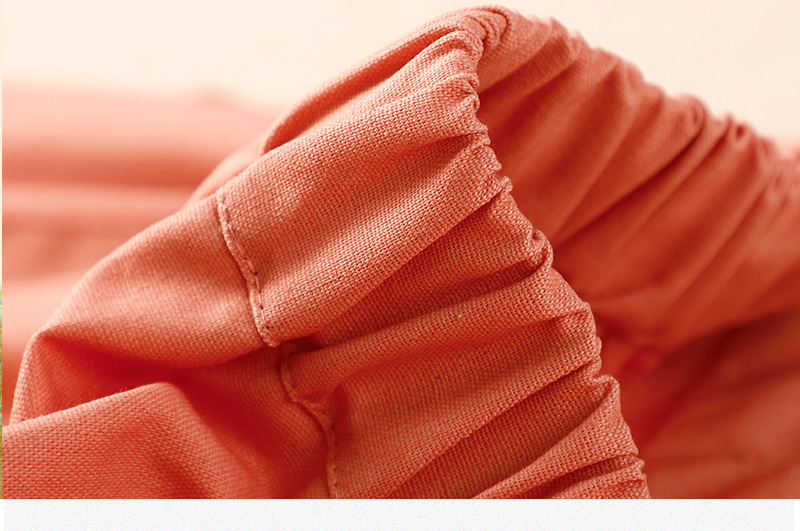 Cotton and linen casual straight cropped shorts