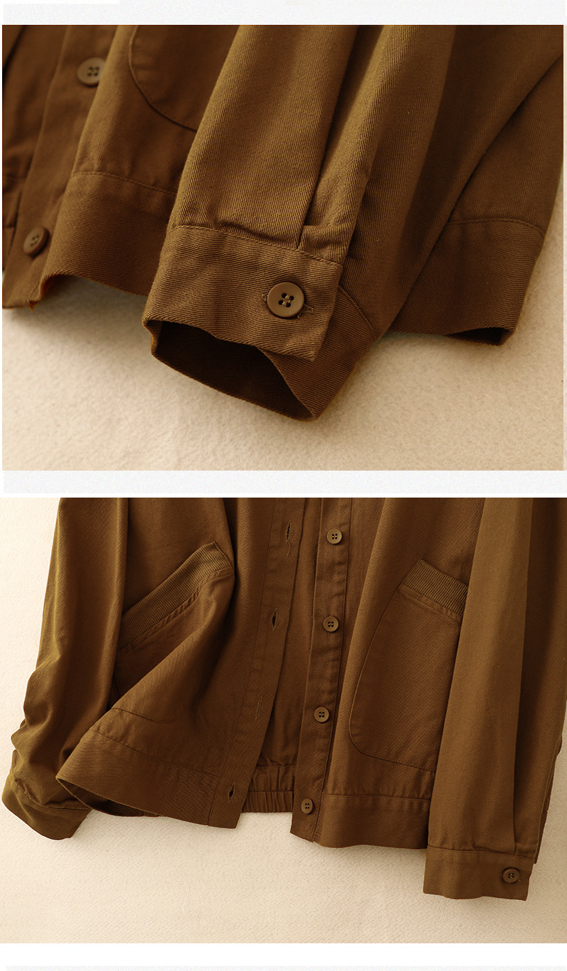 Simple Convenient Big Pockets Solid Color Coat