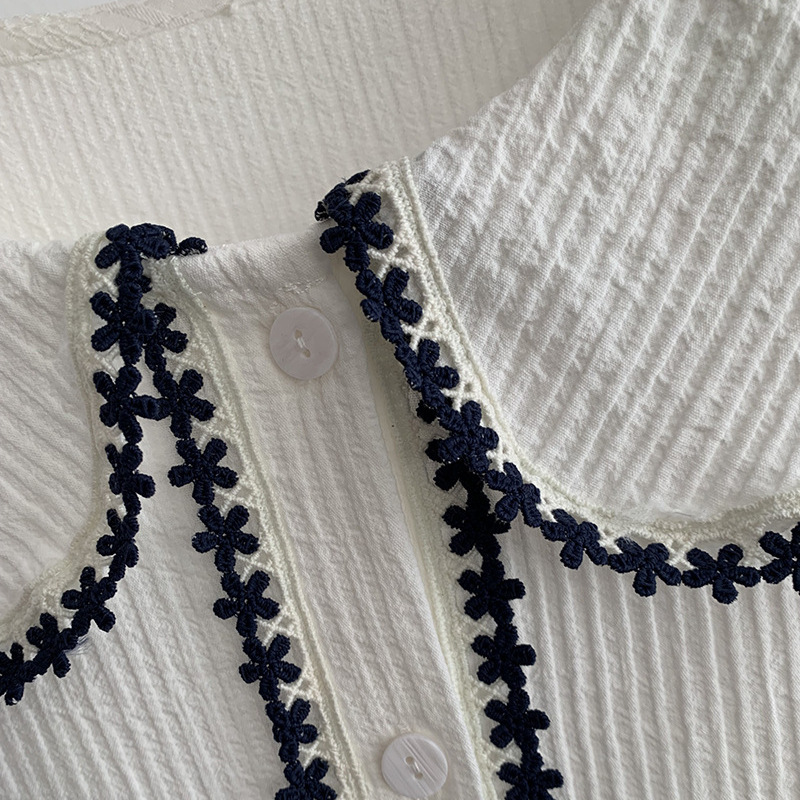 Contrast Color Lace Shirt