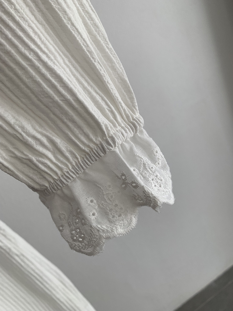 Contrast Color Lace Shirt