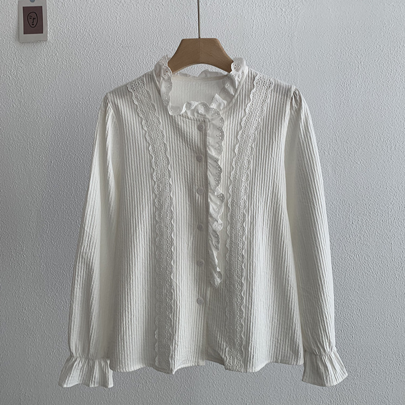 Classical Lace Long -sleeved Shirt