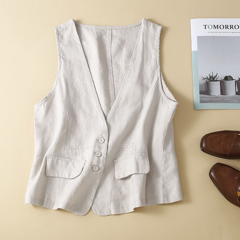 Women's Chic Simple Solid Color Cotton Vest