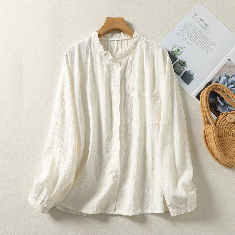 Elegant Retro Lace Long -sleeved Shirt